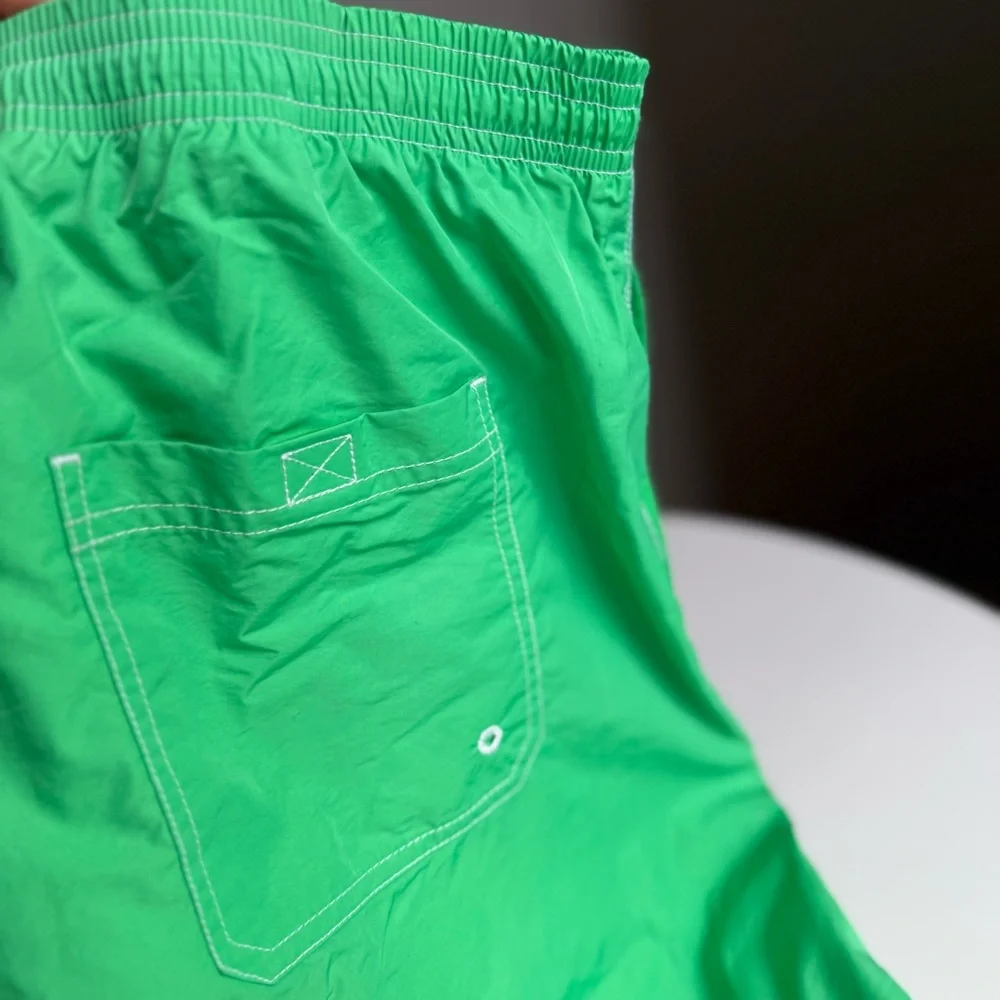 Hugo Boss Men’s Swim Trunks Shorts Green Logo Size XXL Lined Pockets Excellent